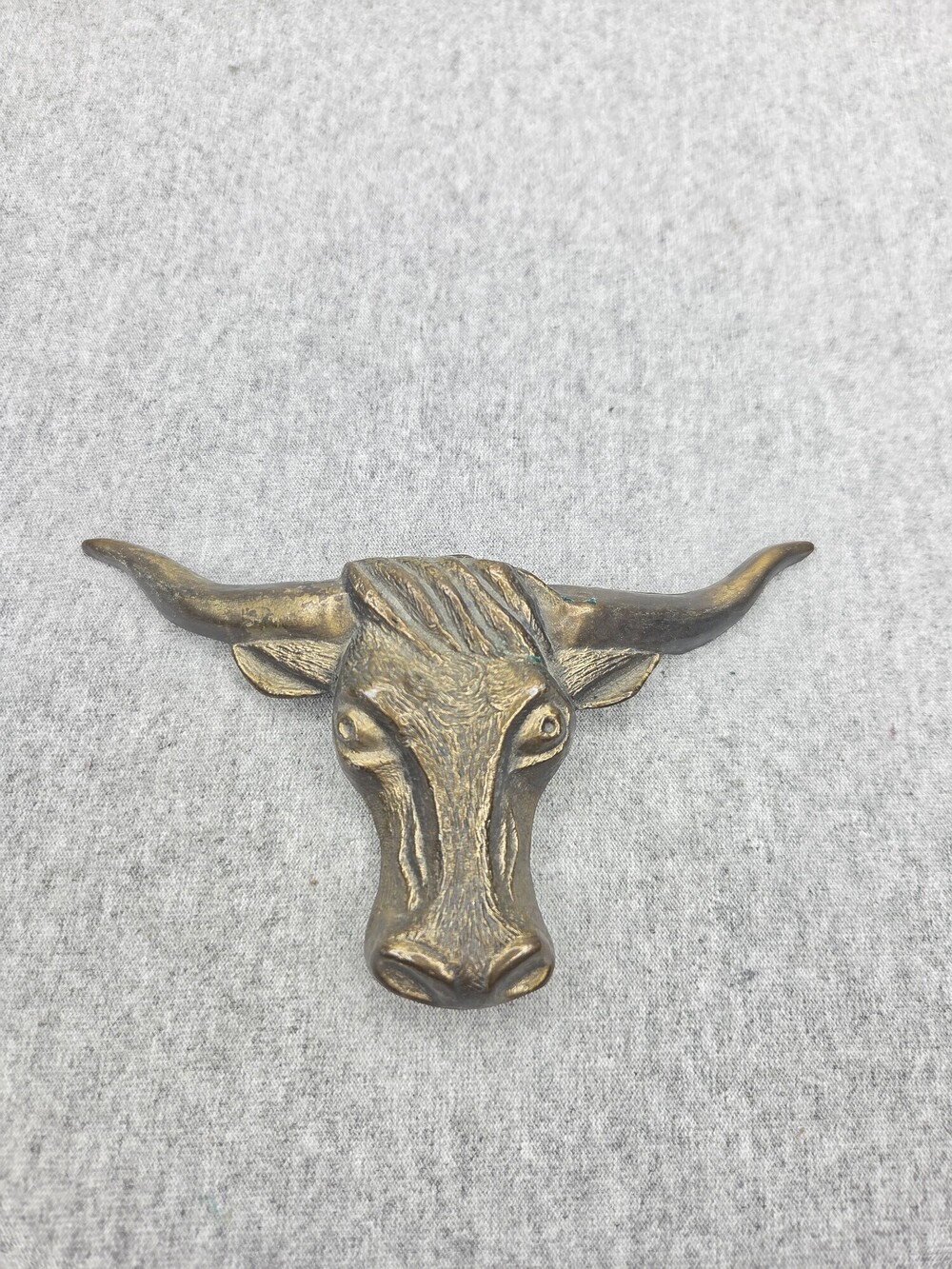 Vintage 1970s MBCI Texas Longhorn Steer Head Solid Brass Belt Buckle Heavy